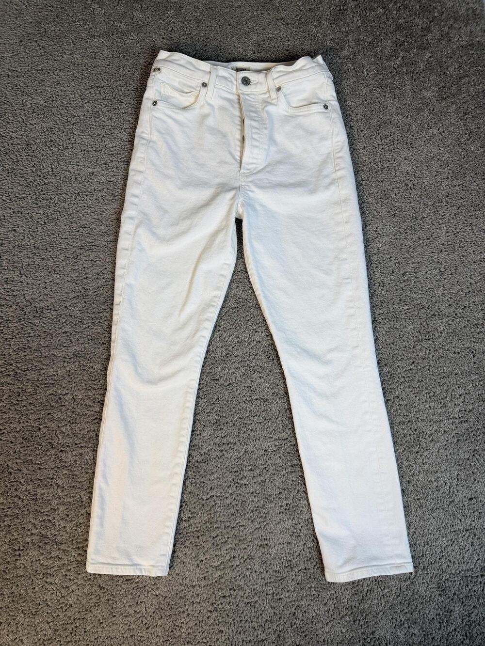 Citizens Of Humanity Jeans Womens 24 White Olivia Crop High Rise Slim 25 In